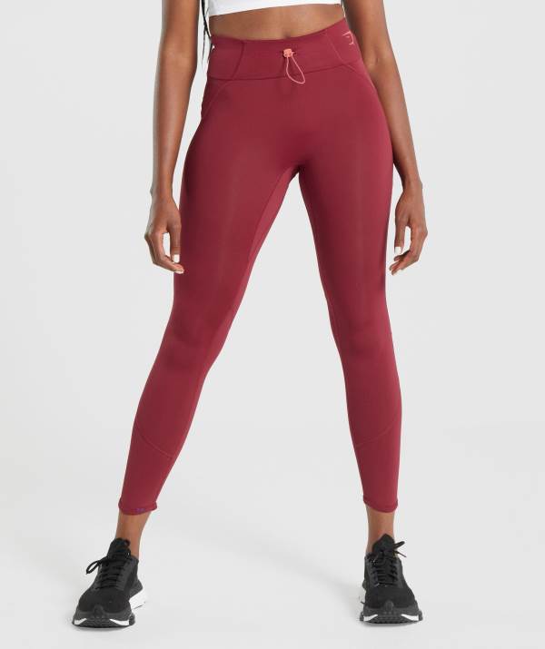 Damske Legíny Gymshark Pulse Bordove | CZ9831475